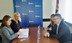 19 October 2017 The Chairman of the Security Services Control Committee Igor Becic meets with the Commissioner for Protection of Equality Brankica Jankovic